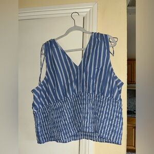 Blue and white stripped top